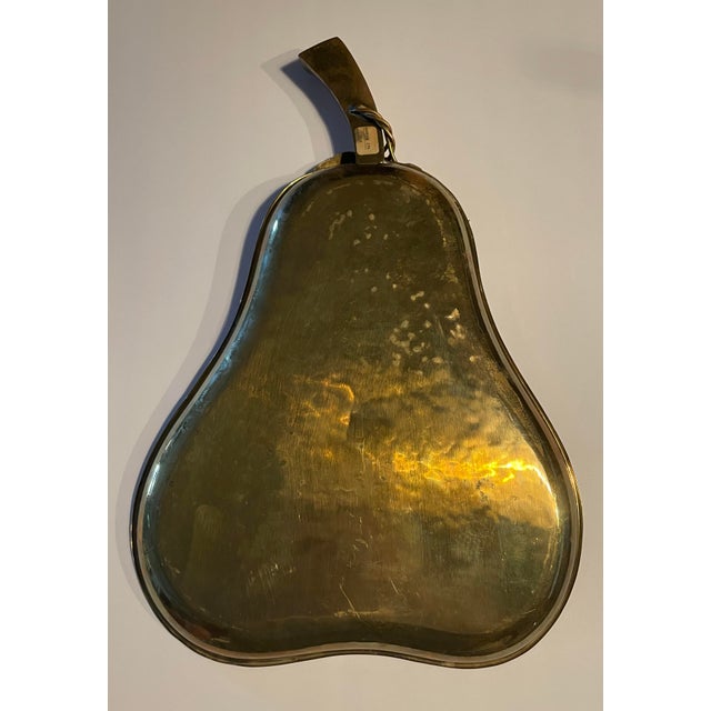 Metal 1970s Sarreid Brass Pear Tray For Sale - Image 7 of 8