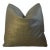 Embossed Brazilian Tanned Leather Green Floral Feather/Down Pillow For Sale