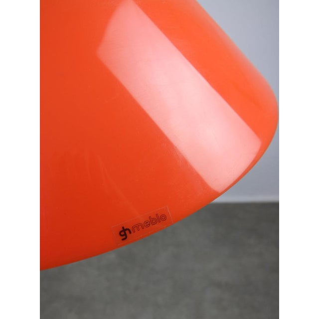 Mid-Century Italian Orange Acrylic Glass and Brass Pendant Lamp from Guzzini, 1960s For Sale - Image 13 of 14
