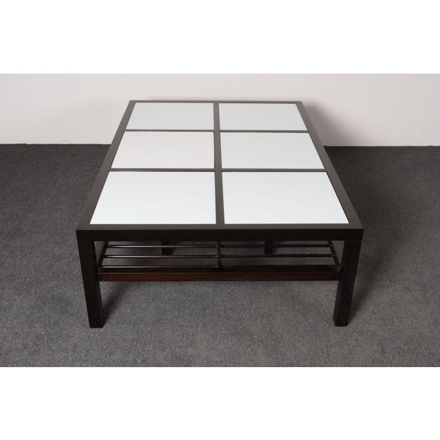 Vintage Ebonized Wood and Vitrolite Glass Coffee Table by Van Keppel and Green For Sale - Image 17 of 18