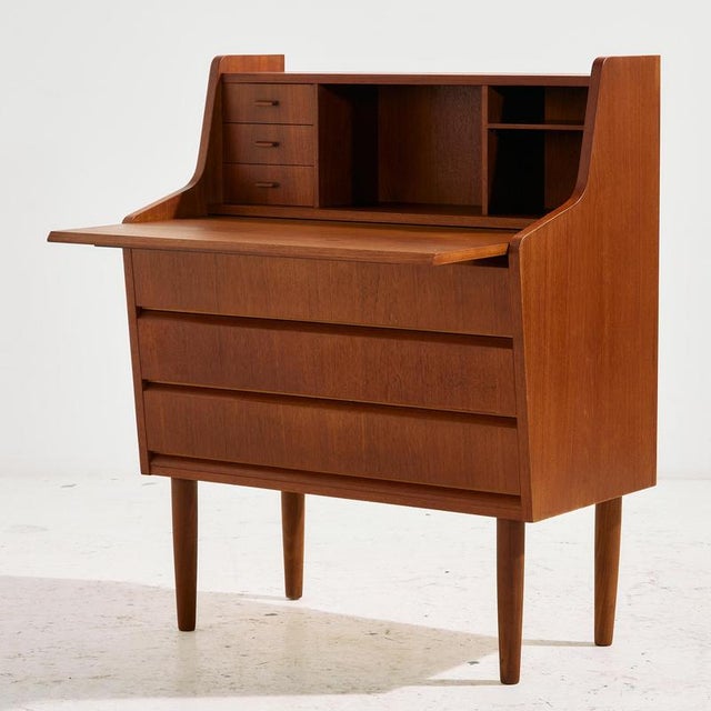 Danish Teak Bureau Desk For Sale - Image 4 of 18
