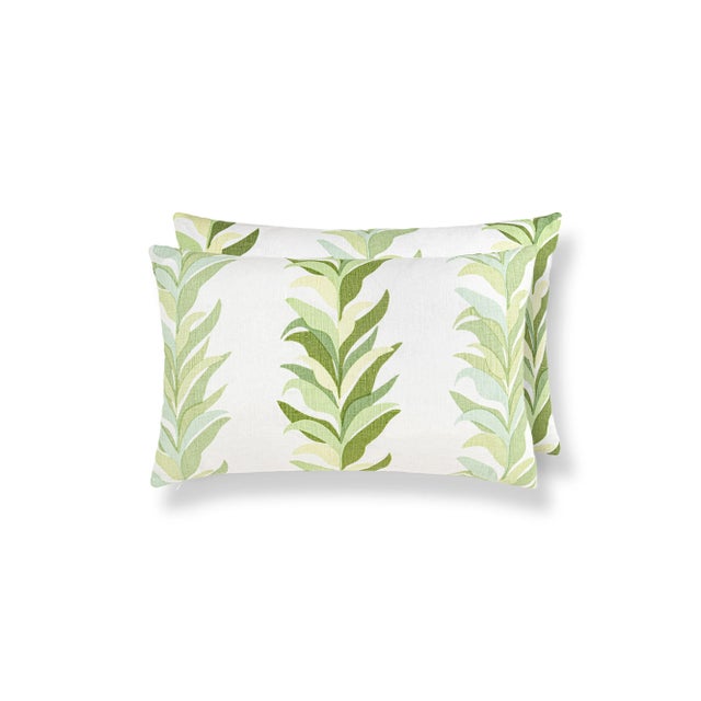 Contemporary The House Of Scalamandré Chira Island Lumbar Pillow In Leaf For Sale - Image 3 of 3