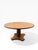 Transitional 1970s Henredon 44” Round Game Table With Starburst Oak Top & Brass Mounted Base For Sale - Image 3 of 13