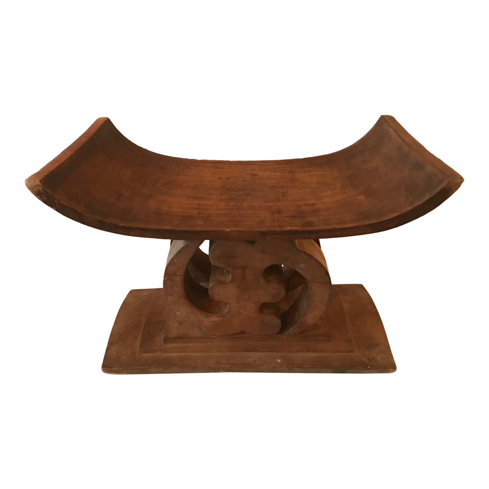 Ashanti Hand - Carved Wood Stool | Chairish