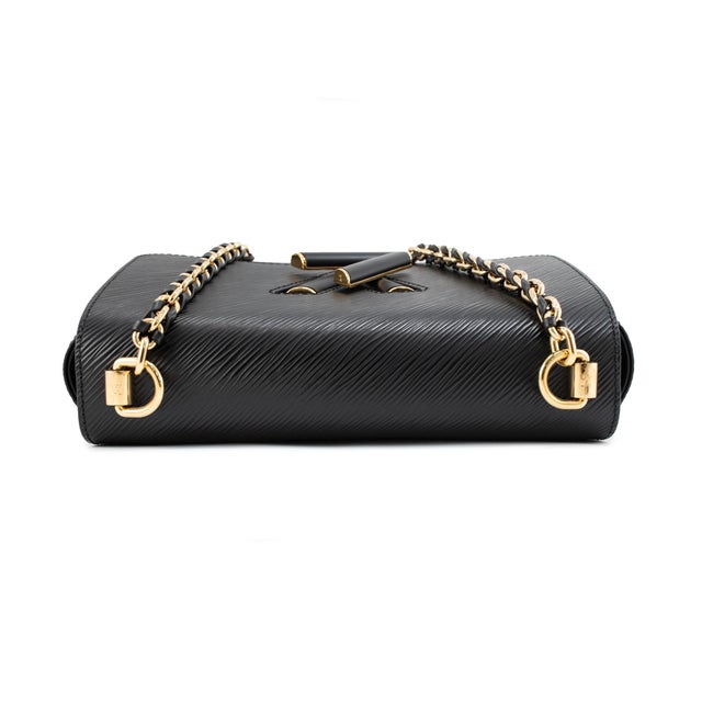 Early 21st Century Louis Vuitton Twist MM Black Epi Leather Gold-Tone Chain Shoulder Bag For Sale - Image 5 of 12