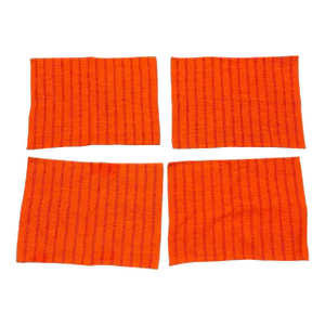 Mid 20th Century Kenneth Brozen Design Vintage Vibrant Orange Handwoven Placemats - Set of 4