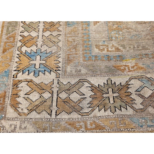 Antique Caucasian Shirvan Perpedil Area Rug, Handwoven Geometric Design, 4' x 6' For Sale - Image 12 of 16