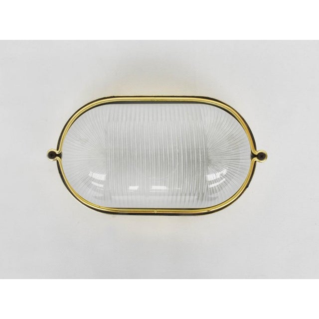 Large Italian Wall Sconce in Brass and Glass, 1970 For Sale - Image 3 of 5