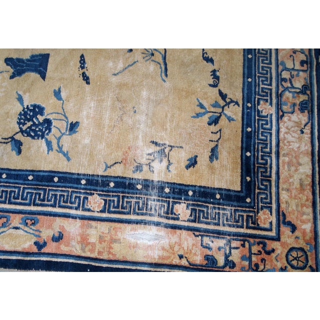 1870s, Handmade Antique Chinese Ningsha Rug 6.1' X 9.3' For Sale - Image 9 of 11