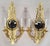 Late 20th Century Late 20th Century French Neoclassical Empire Style Gilt Bronze Two Light Wall Sconces W. Mirrors - a Pair For Sale - Image 5 of 17