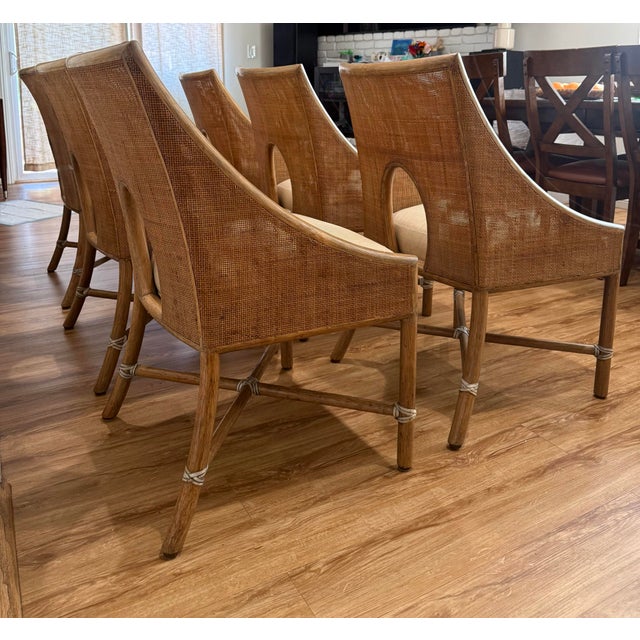 Late 20th Century Late 20th Century Set of Six Barbara Barry for McGuire Cane Chairs For Sale - Image 5 of 8