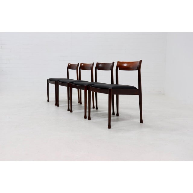 Mid-Century Modern Vintage Danish Rosewood Dining Chairs, 1960s, Set of 4 For Sale - Image 3 of 15