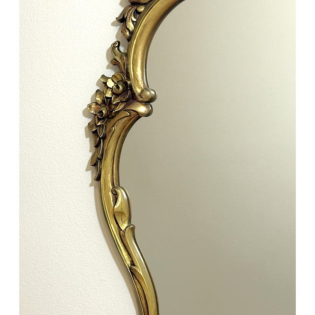 Mid 20th Century Vintage Hollywood Regency Ornate Oval Mirror by Syroco For Sale - Image 5 of 13