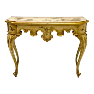 Mid-Century Italian Chinoiserie Hand Painted Console Table