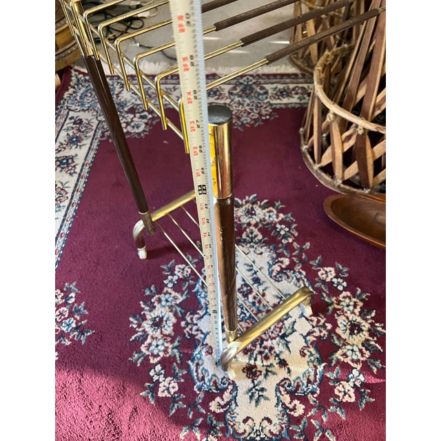 Metal Vintage MCM Brass Trouser Trolly For Sale - Image 7 of 8