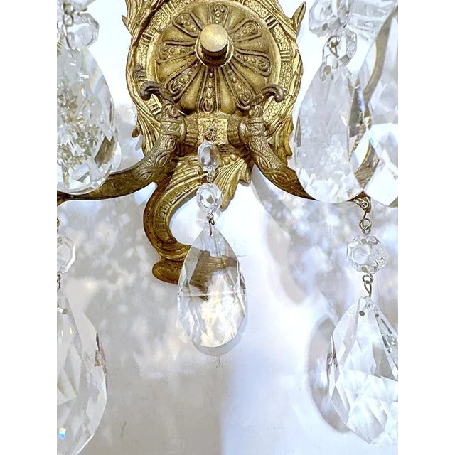 1930s Bronze Sconces With Crystal Prisms - a Pair For Sale In New York - Image 6 of 12