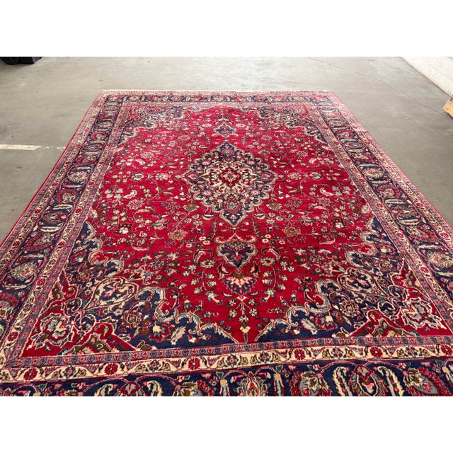 Traditional 9ft 6in × 12ft 6in Persian Wool Area Rug For Sale - Image 3 of 12