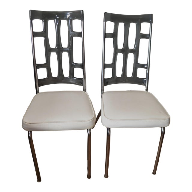 1970s Vintage Stoneville Furniture Nc Lucite Brutalist Dining Chairs- a Pair For Sale
