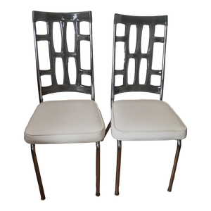 1970s Vintage Stoneville Furniture Nc Lucite Brutalist Dining Chairs- a Pair