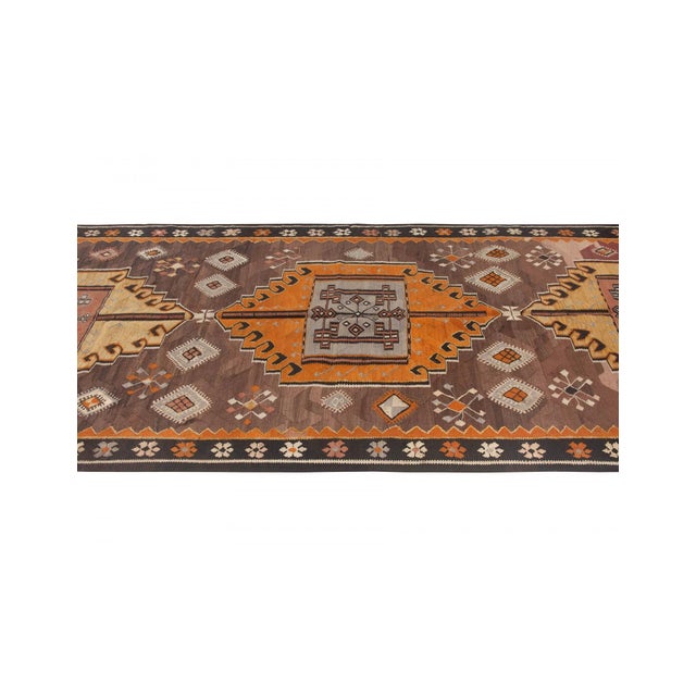Mid-Century Modern Vintage Decorative Turkish Kilim Rug - 5`1" X 12`2" For Sale - Image 3 of 6