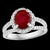 2.5 Carat Oval Treated Ruby & 2 ct Diamond Ring 14 Karat White Gold Size 7.25 For Sale - Image 14 of 18