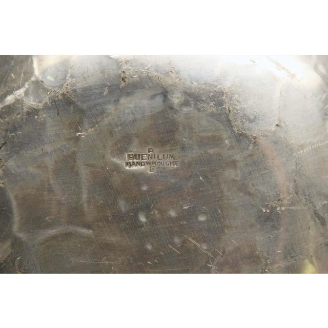 Late 20th Century Vintage Hammered Serving Plate With Grapes Motif For Sale - Image 6 of 6