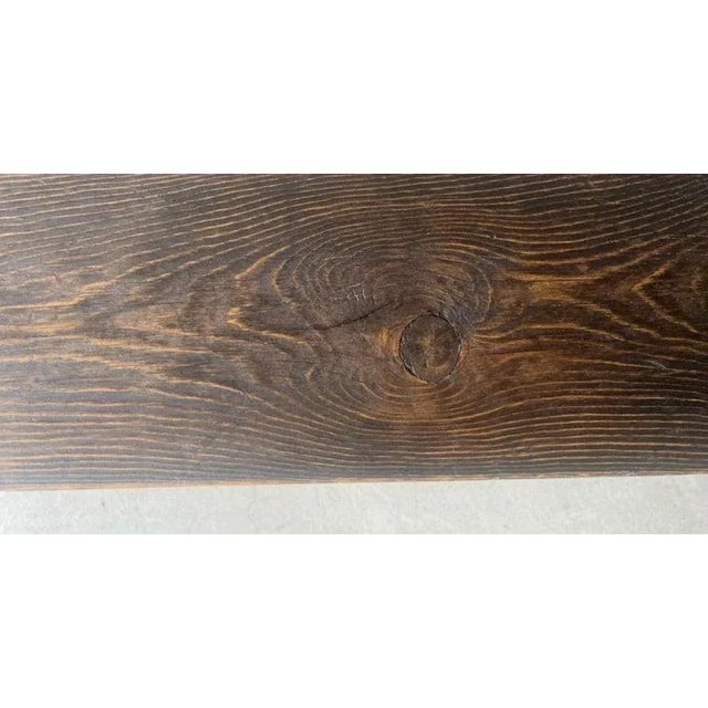 Hickory Bench With Plank Seat From a Ranch For Sale In Los Angeles - Image 6 of 7