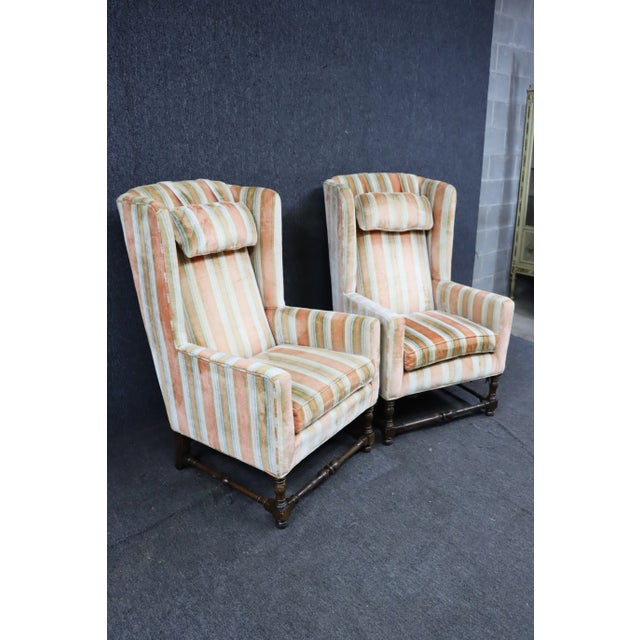 Mid 20th Century Ethan Allen Wingback Chairs- a Pair For Sale In Philadelphia - Image 6 of 10
