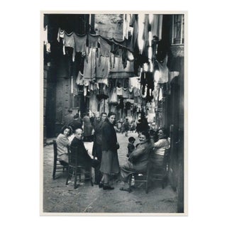 Erich Andres, Naples: People Sitting on the Streets, Italy, 1950s, Black & White Photograph For Sale