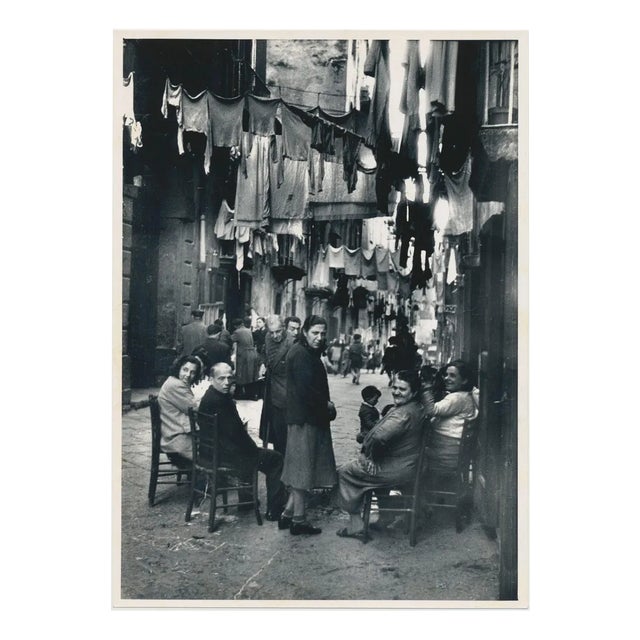 Erich Andres, Naples: People Sitting on the Streets, Italy, 1950s, Black & White Photograph For Sale