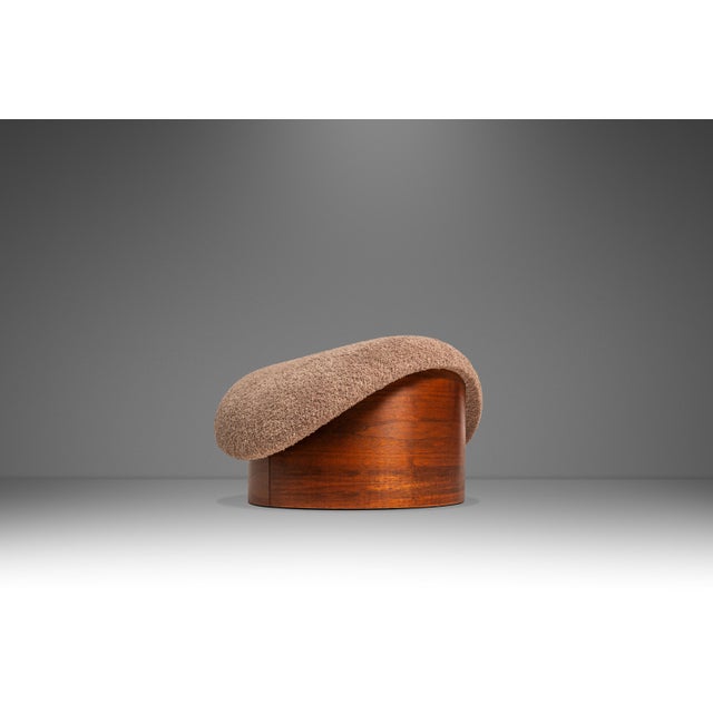Wood Restored Mid-Century Modern Poof / Mushroom Ottoman Footstool by Weiland Paired Well W/ Adrian Pearsall or Milo Baughman Chairs, Usa, 1960s For Sale - Image 7 of 18