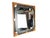 Mid-Century Modern Italian Teakwood & Black Skai Wall Mirror, 1960s For Sale - Image 3 of 14