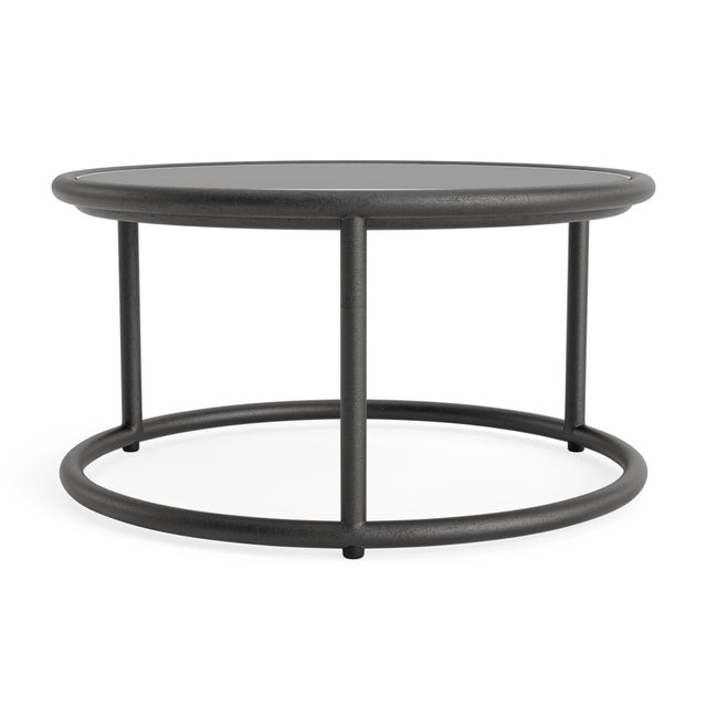 Brown Jordan Brown Jordan Walter Lamb Aluminum 20" Round Occasional Table, Glass Top, Textured Pewter frame For Sale - Image 4 of 12
