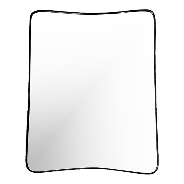 Vintage Mid 20th Century Brass Mirror For Sale