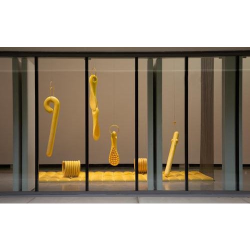 Yellow Shoehorn Sh#03 Gloss Sculptural Object by Caspi Ceramics Nl For Sale - Image 8 of 9
