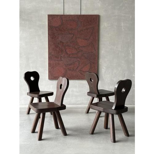 Wood Brutalist Pine Chairs, Set of 4 For Sale - Image 7 of 7