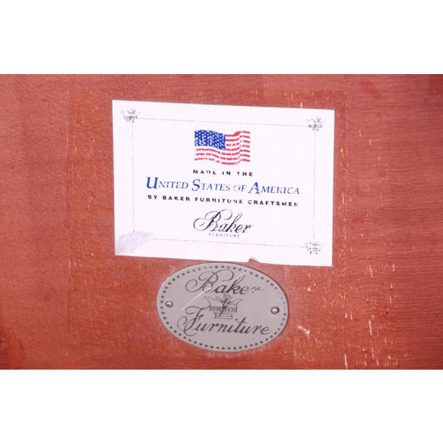 Baker Furniture Hollywood Regency Mahogany Tea Table, Newly Refinished For Sale - Image 10 of 11