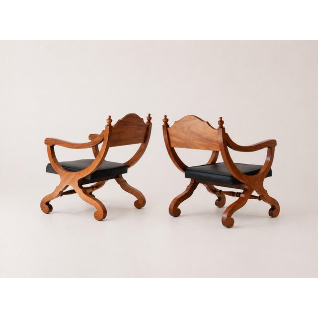 Pair of Campeche Chairs For Sale In Chicago - Image 6 of 9