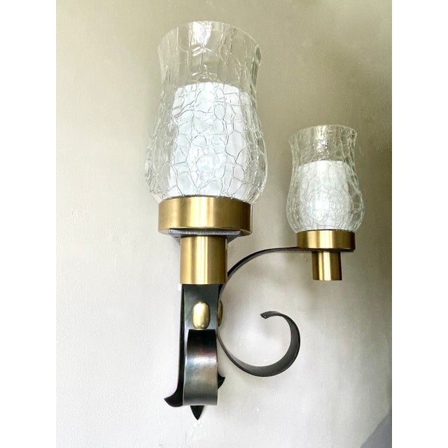 Large Brutalist Wall Lamp by Jean Perzel, 1950 For Sale - Image 9 of 15