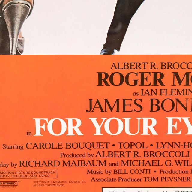 Original James Bond for Your Eyes Only Poster, 1981 For Sale - Image 4 of 12