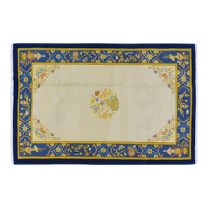 Vintage Chinese Art Deco Knotted Wool Rug, 5'x7'9''