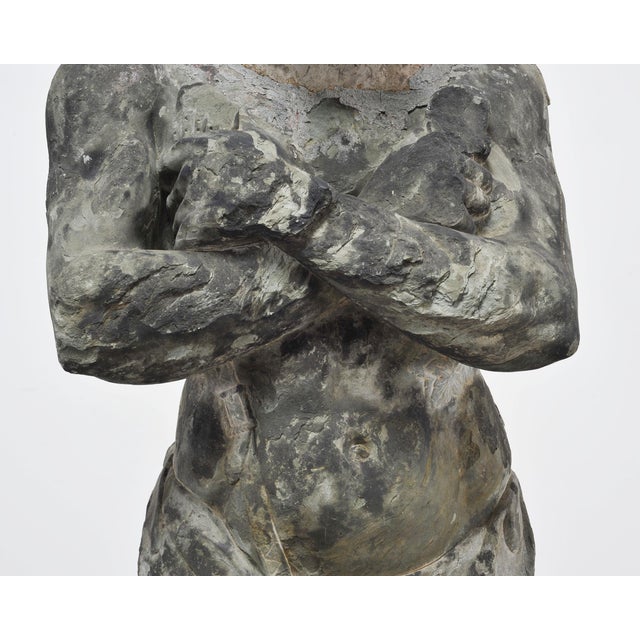 Hellenistic Greco-Roman Hermes Stone Marble Sculpture 5 Ft For Sale - Image 12 of 18