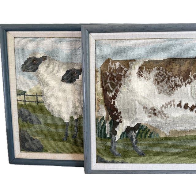 Custom Framed Hand-Embroidered English Country Needlepoints – Set of Four For Sale - Image 16 of 18