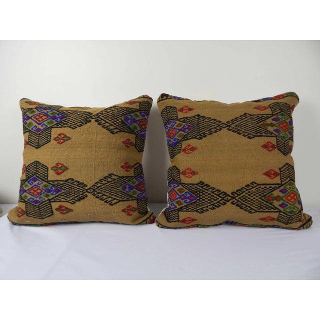Set of 2 Turkish Kilim Pillow Cover 18" X 18" For Sale In Philadelphia - Image 6 of 6