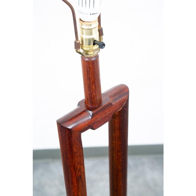 Brown 1960s Mid Century Modern Danish Solid Mahogany Floor Wood Lamp For Sale - Image 8 of 11