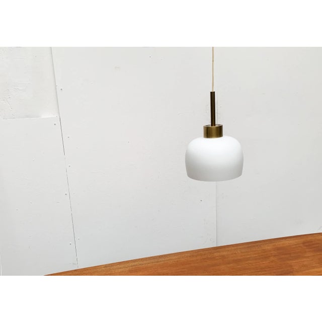 Mid-Century Danish Brass and Glass Pendant For Sale - Image 12 of 18