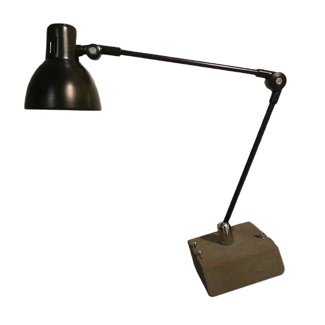 Industrial Table Lamp with Stone Base from Officina di Ricerca, Circa 1970s For Sale
