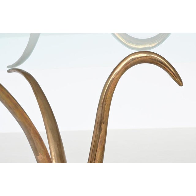 Sculptural Dining Table in Bronze and Glass, Belgium, 1970 For Sale - Image 15 of 18
