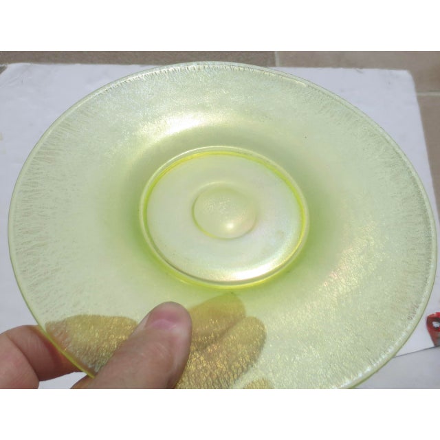 Fenton Art Glass Company Fenton Vaseline Stretch Glass For Sale - Image 4 of 7