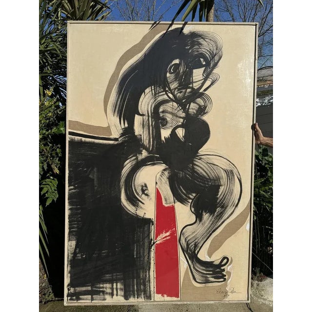 Henri Ren, Expressionist Portrait, 1987, Oil For Sale - Image 3 of 10